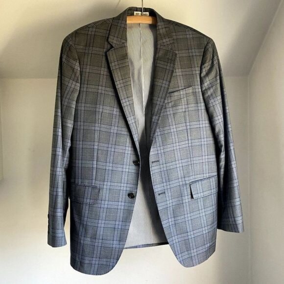 Todd Snyder Mayfair Fit Blazer Wool Sport Coat Jacket Gray Navy Grey Plaid 40R - Picture 3 of 10